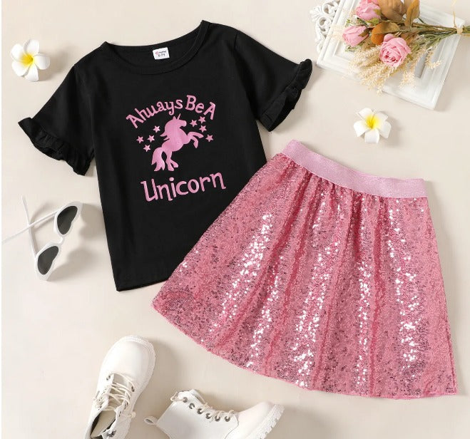 Printed Sweatshirt with sequence skirt for Girls  for big sizes watts app kery 03107932469
