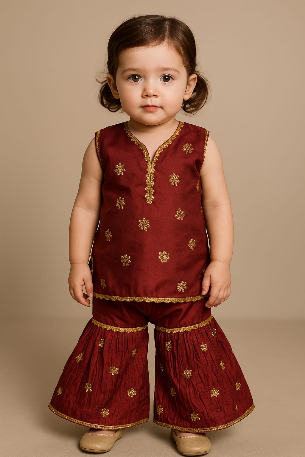 Top floral with shararah set girls