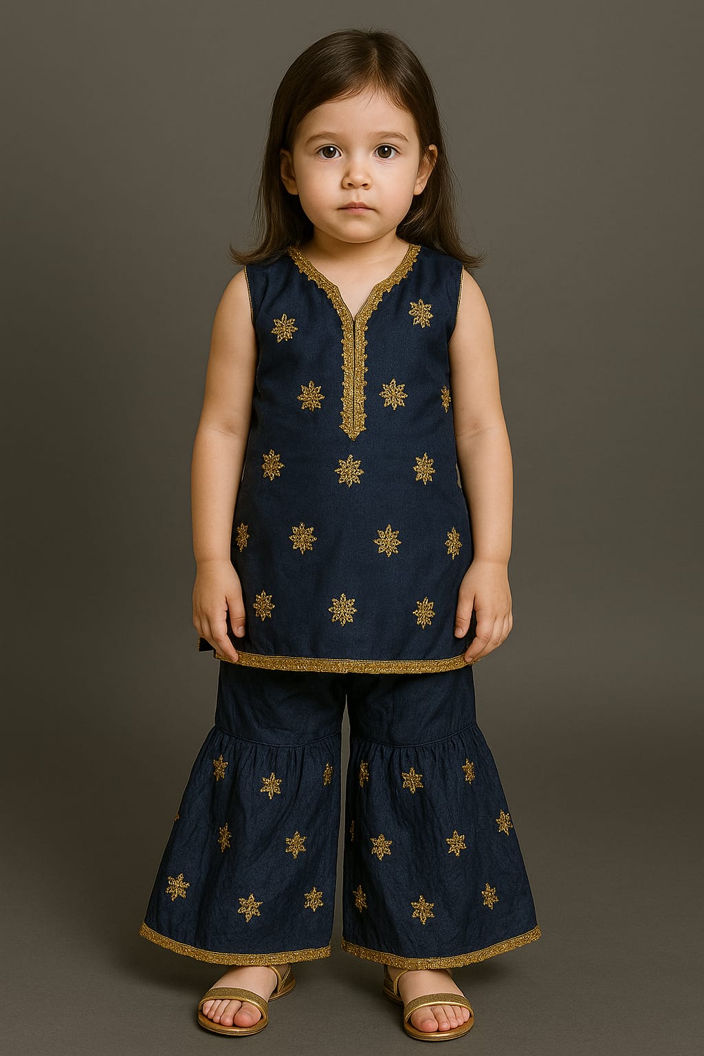 Top floral with shararah set girls