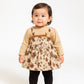 winter girls polka dots frock with black legging