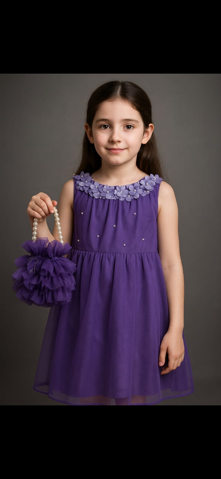 3D FLOWERS BOUQUET FROCK TOP with purse