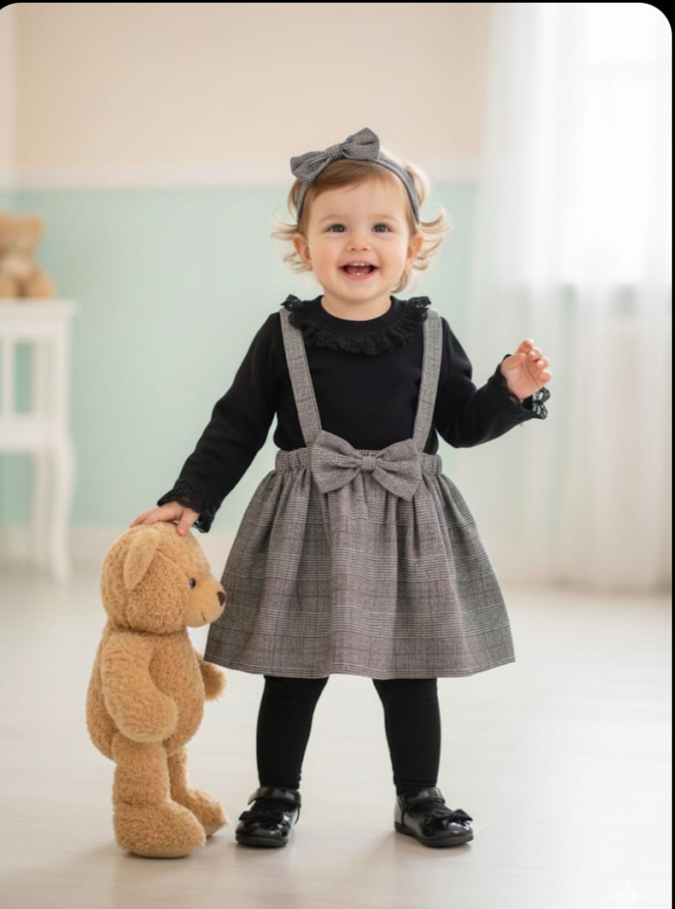 warm stuff top skirt pajama 3 piece set