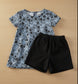 2 piece girls shirt short set cotton soft summer