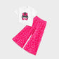 Graphic Toddler Girls Top and Pant Outfit Set (Pink)