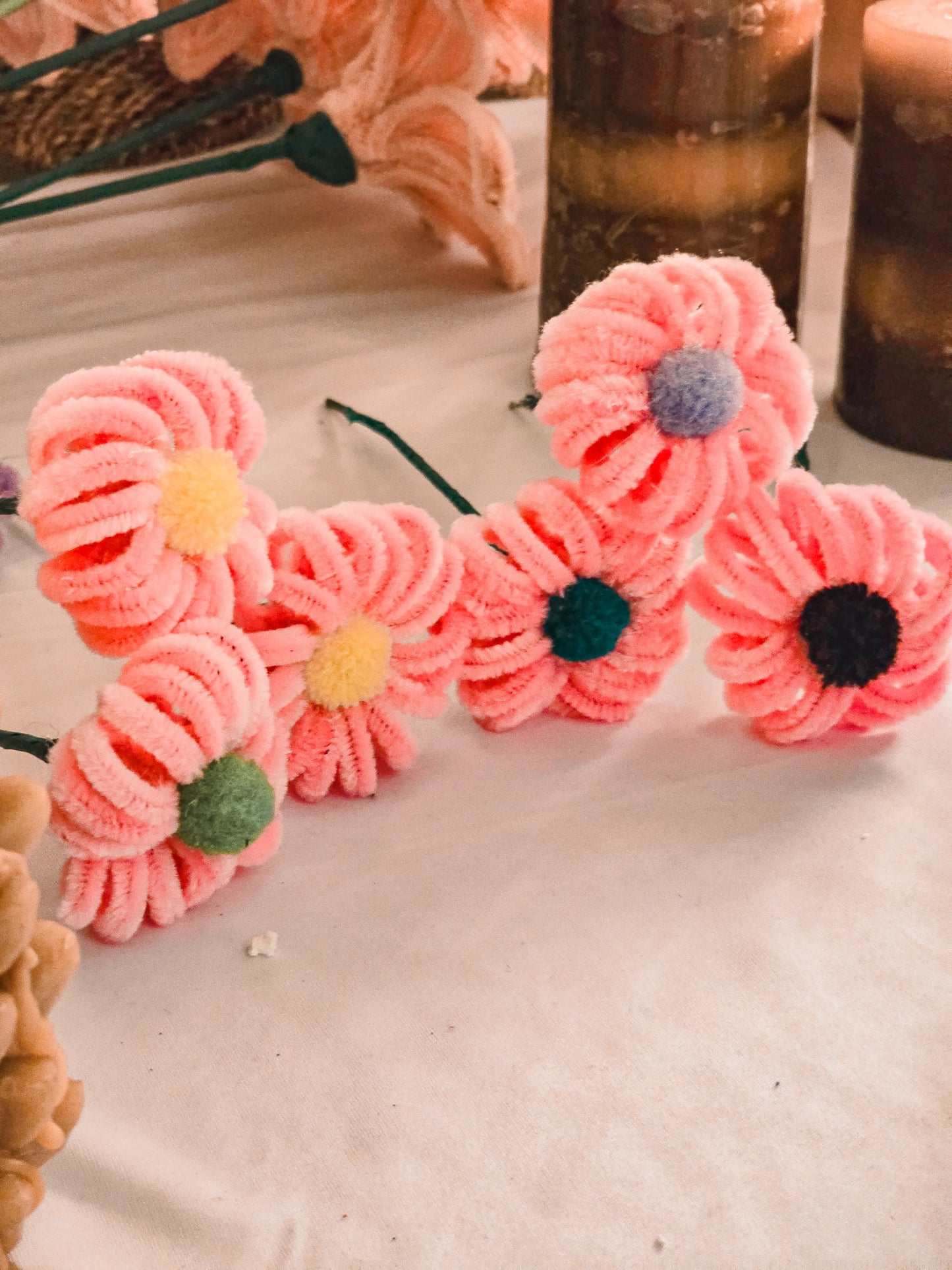 Set of 2 Hand-Crafted DIY Flower