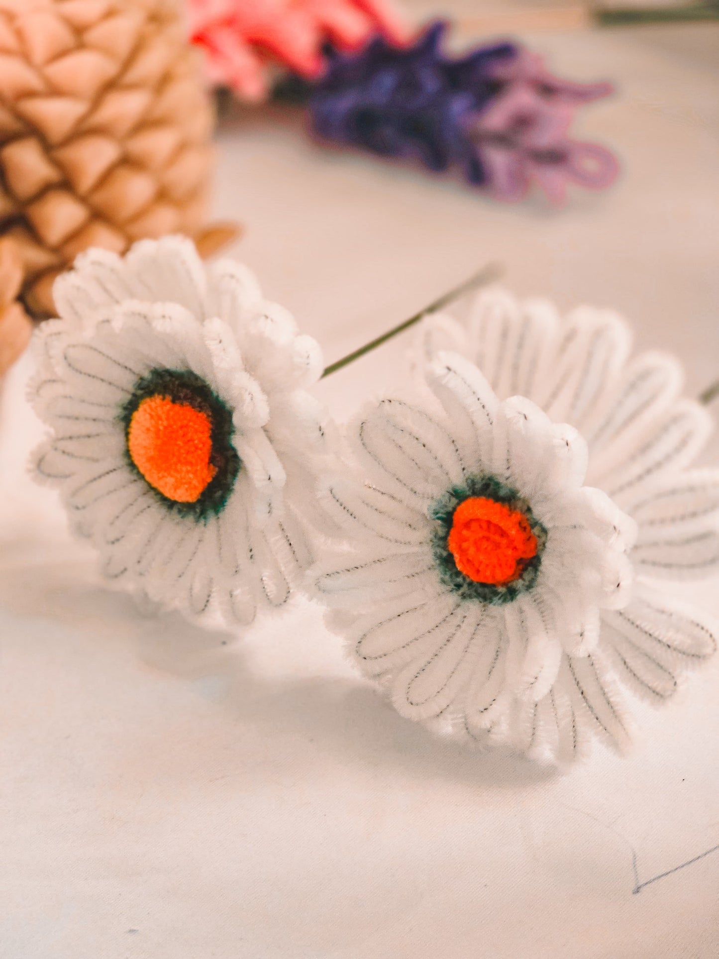 Set of 2 Hand-Crafted DIY Flower