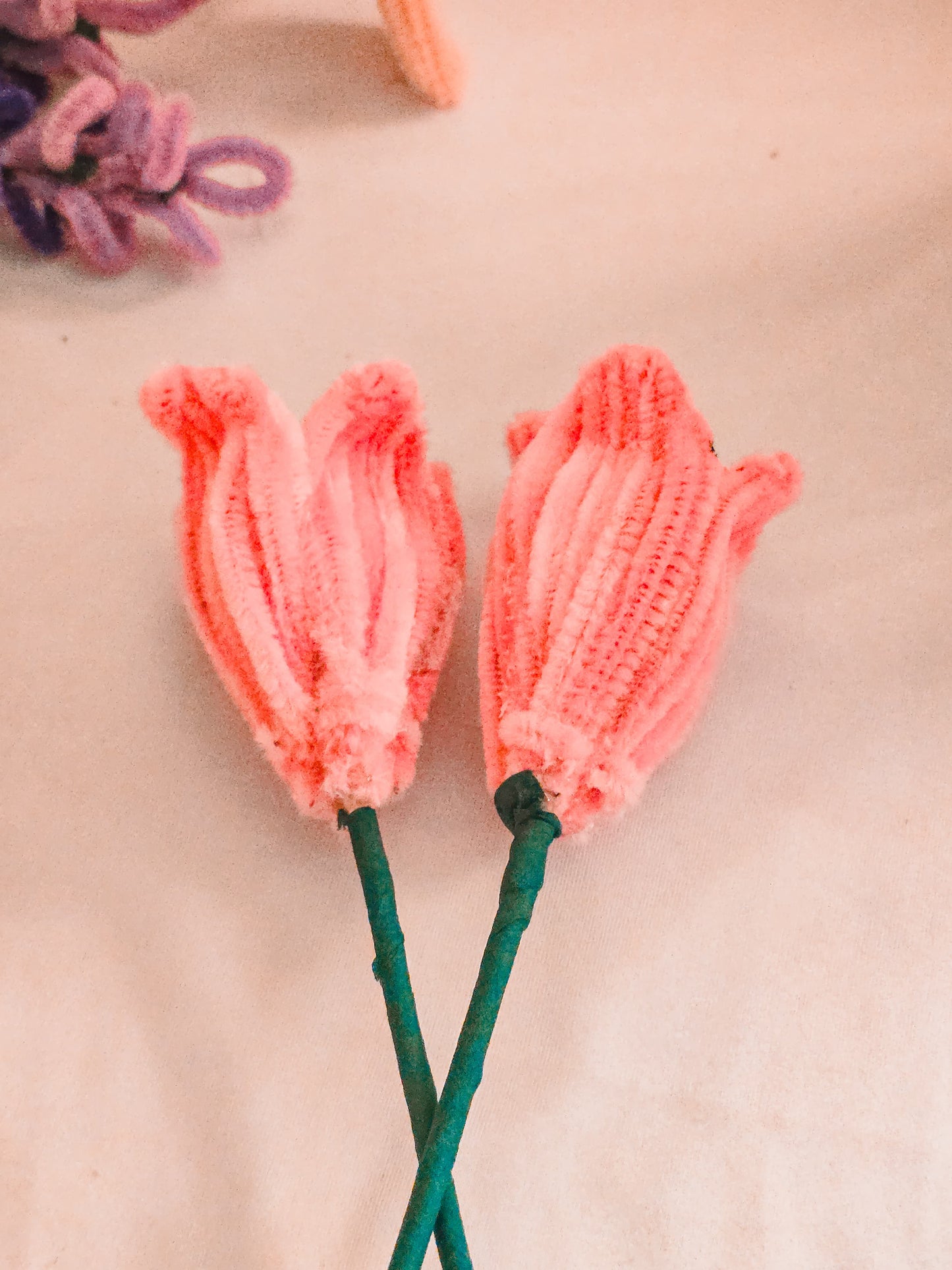 Set of 2 Hand-Crafted DIY Flowers