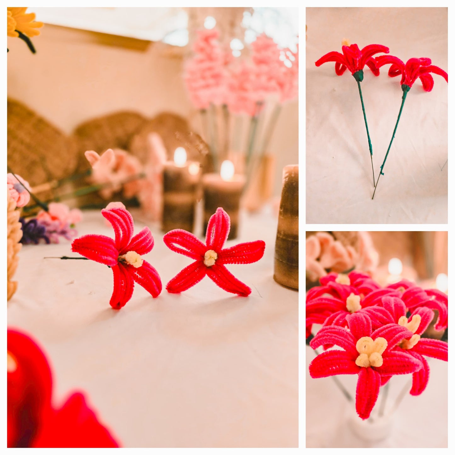 Set of 2 Hand-Crafted DIY Flower