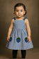 Summer Girls Toddler Cute Dress frock blue and red