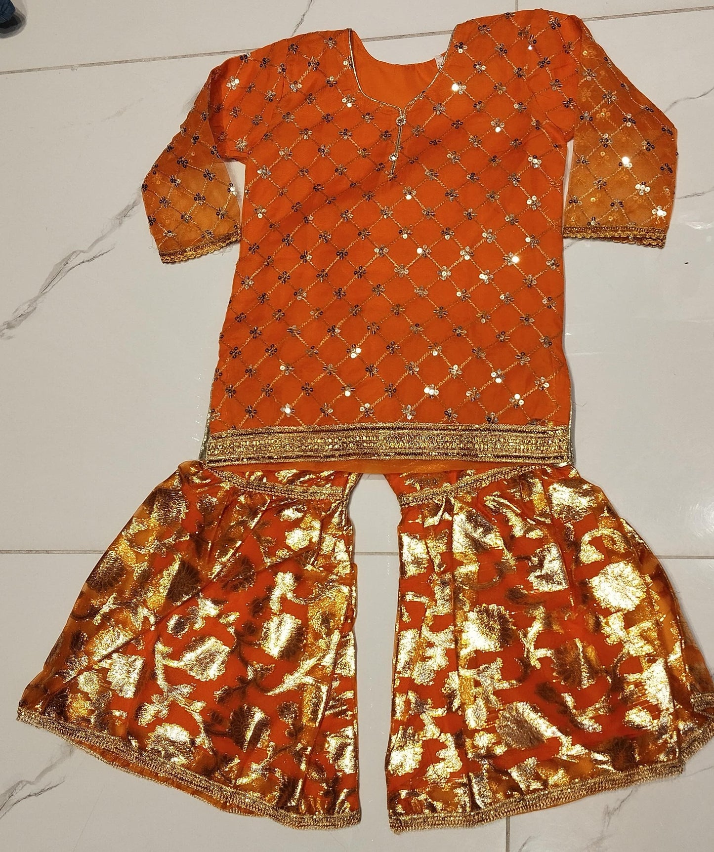 Top floral with shararah set girls