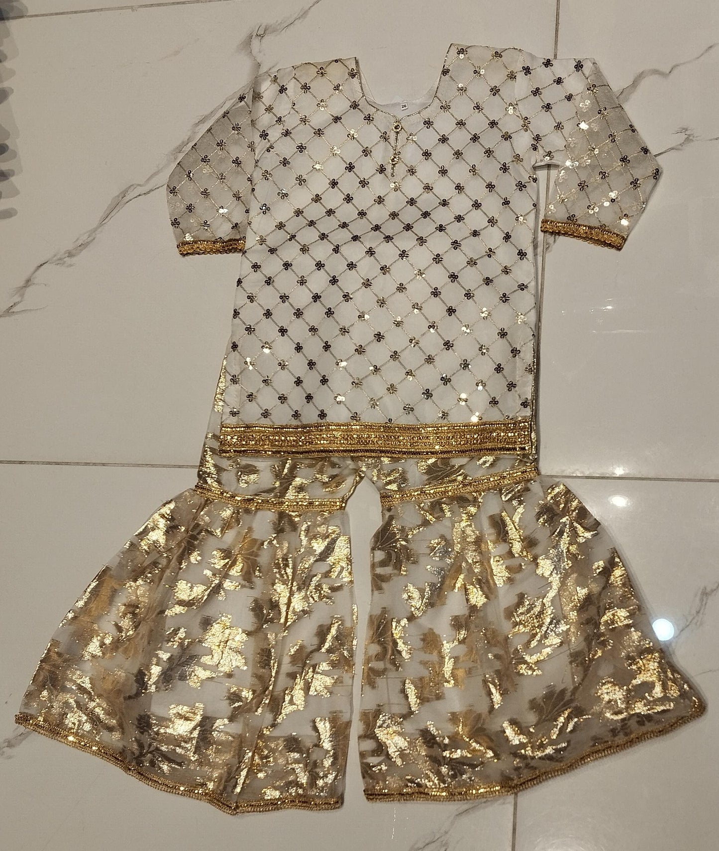 Top floral with shararah set girls