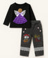 Angle Top 3 D design & Music cat Denim let your little one shine