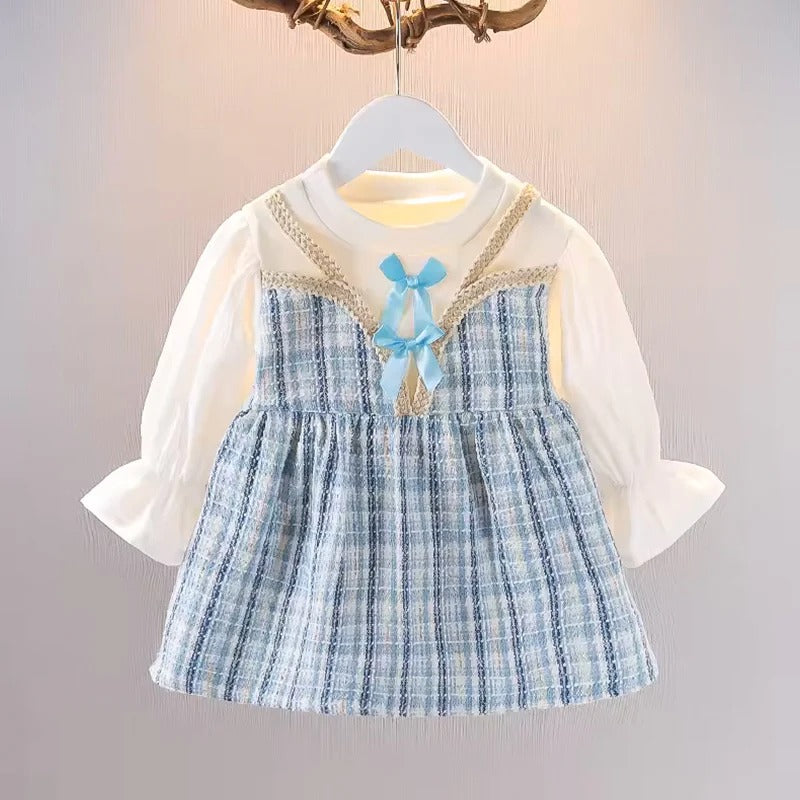 WINTER  FROCK WITH BLACK LEGGING