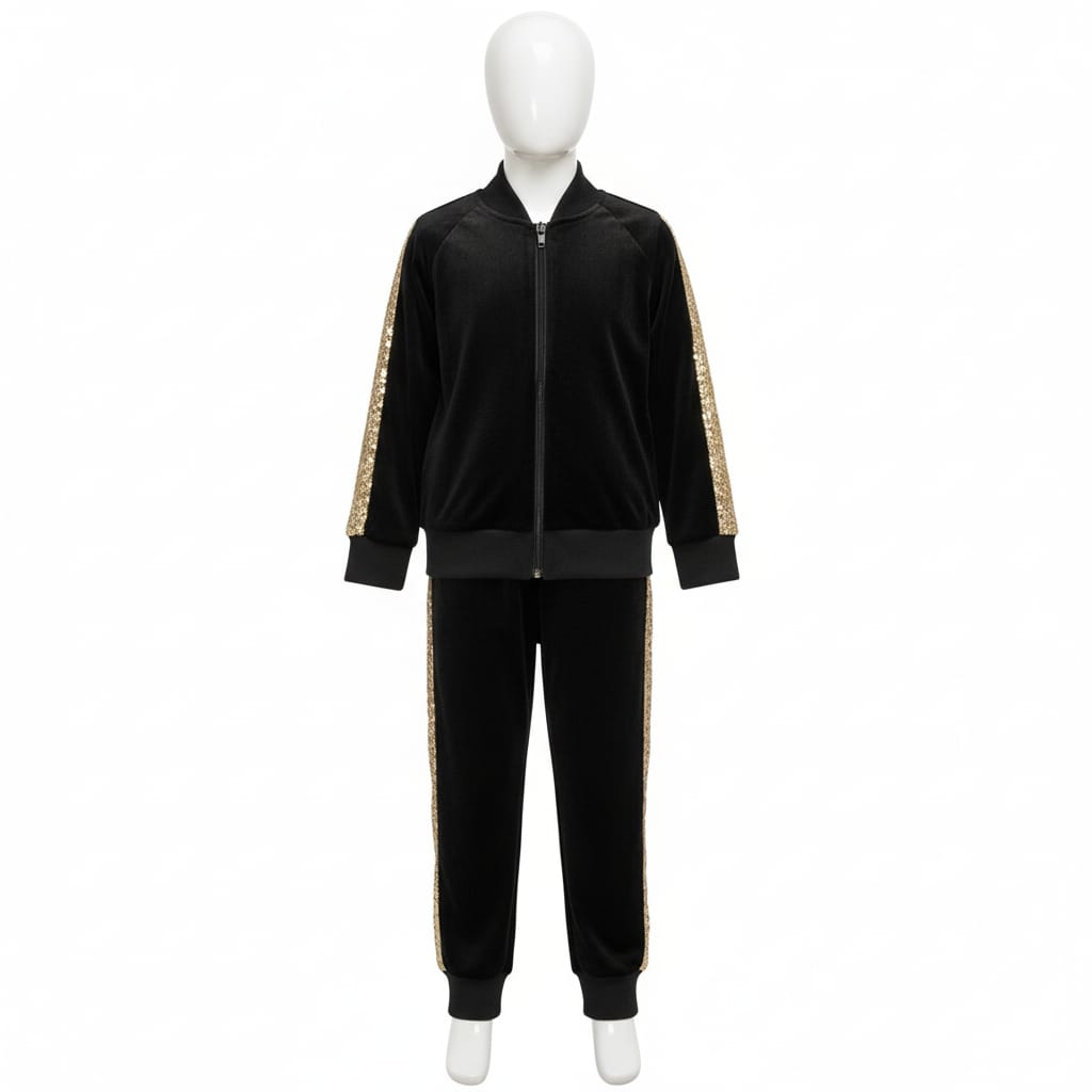 Girl corduroy Set with sequence work