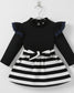 Girls Set  mid season with black skirt lines top shirt