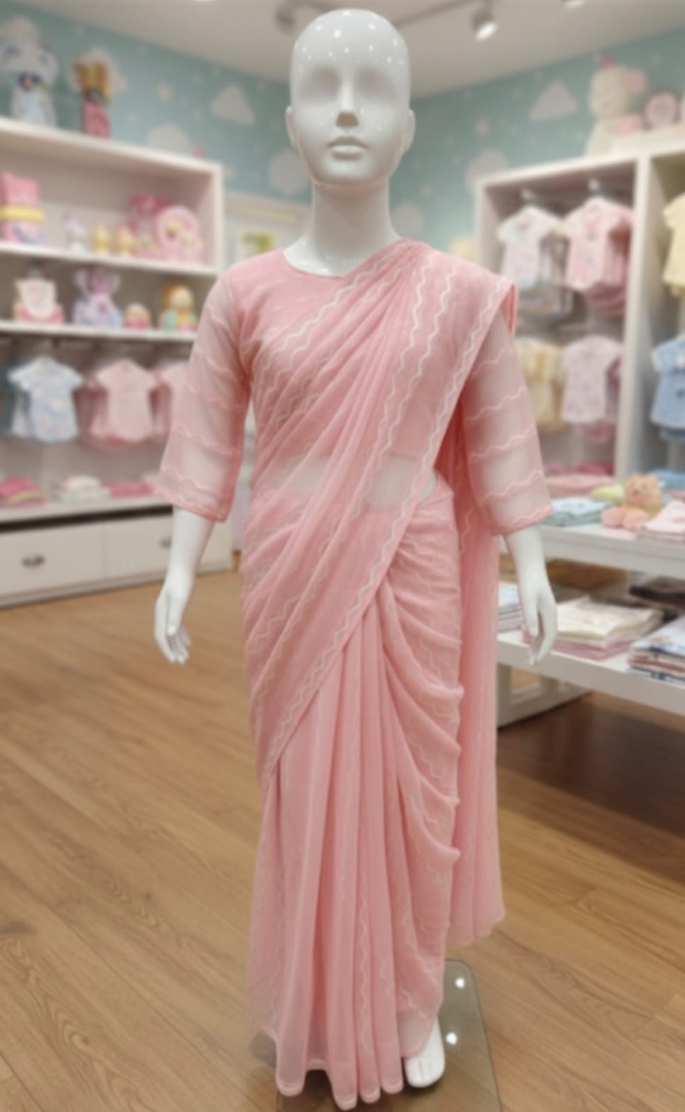 summer  net saree baby kids