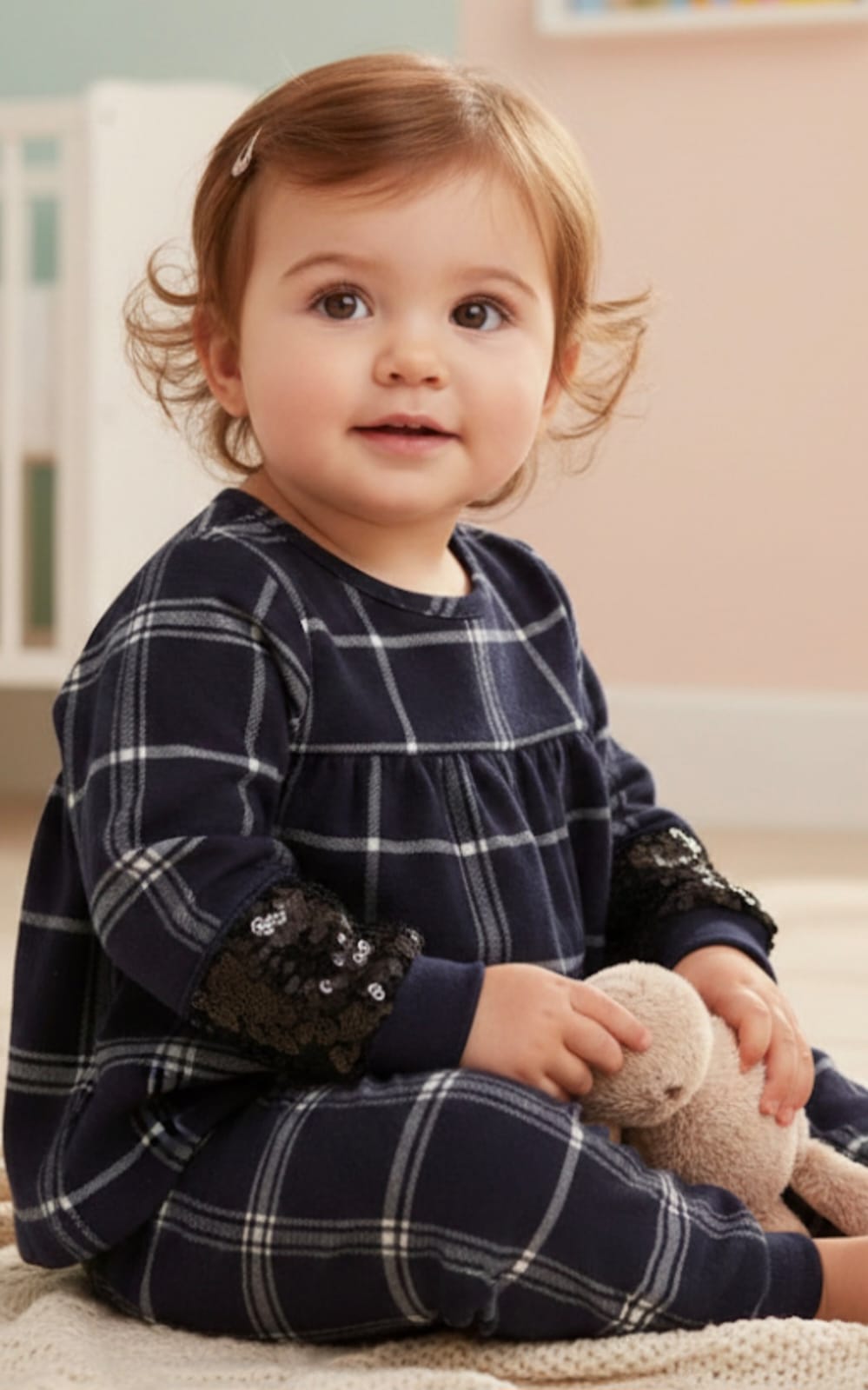 Girls shirt pajama with check design