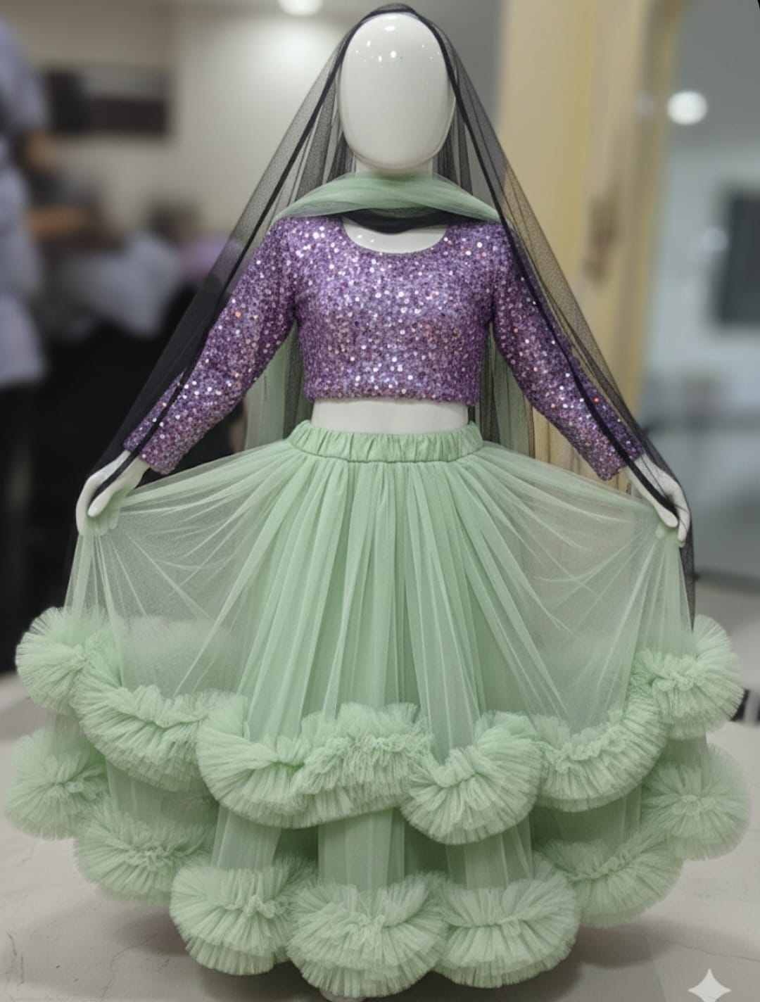 party wear lehenga top dupata set baby girls