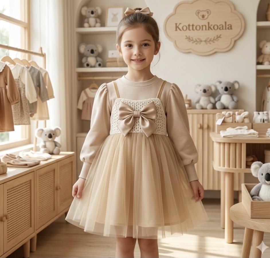 floral frock with net summer for cute girls