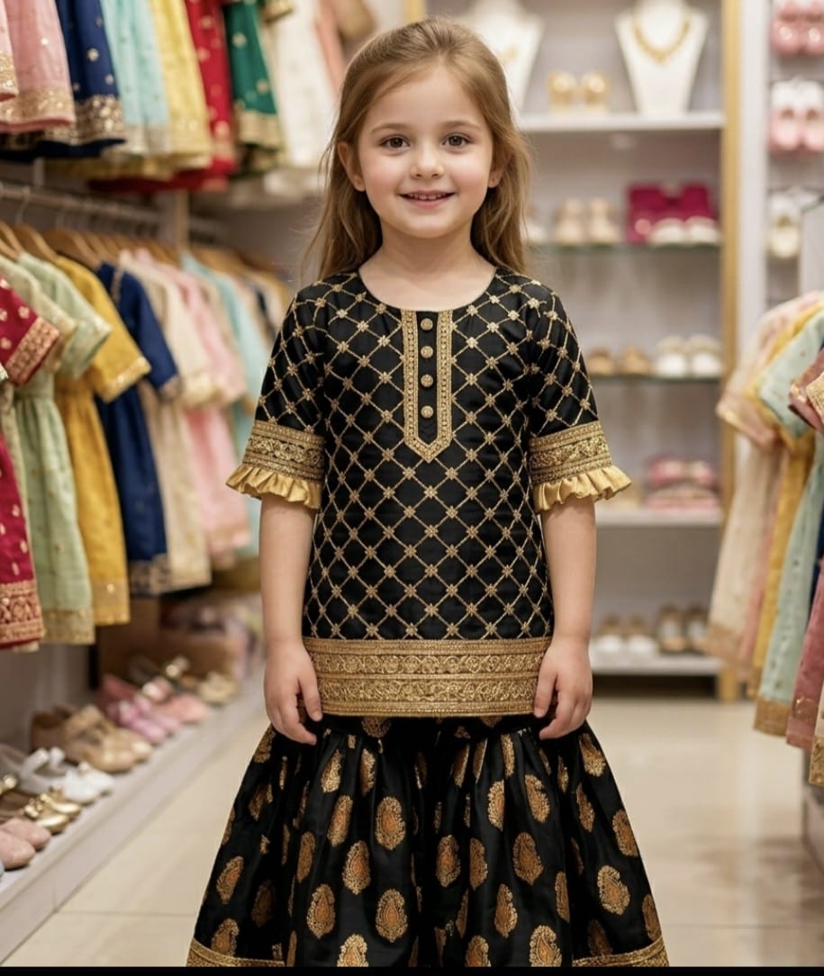 Top floral with shararah set girls
