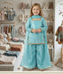 2 piece silk net bellbottom for cute girls
