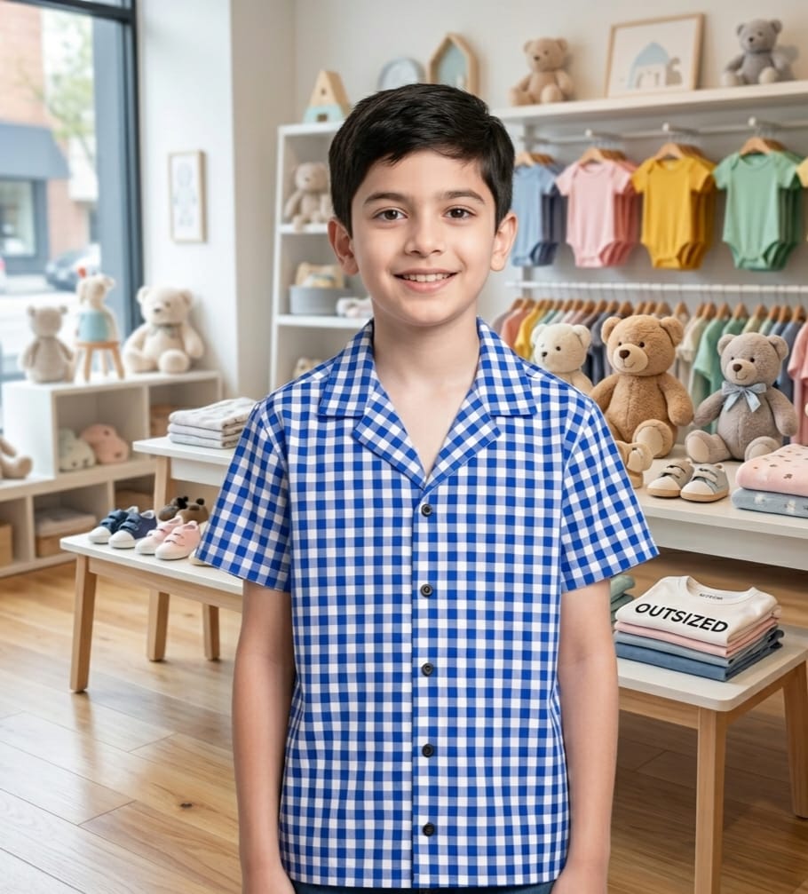 Boys  check top shirt summer