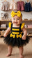 2 piece girls set Bee design with head band