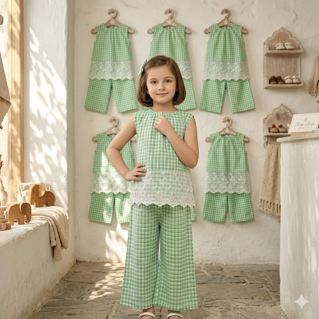 2 piece girls shirt pajama cotton soft