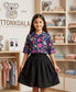 2 piece girls set design top fllowers skirt