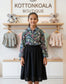 2 piece girls set design top flowers skirt