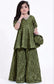 Girls frock plazo with potly purse