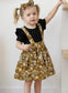 2 piece girls set design top flowers skirt