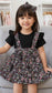 2 piece girls set design top flowers skirt