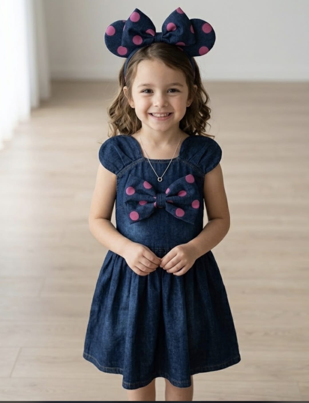 2 piece set jeans frock head band