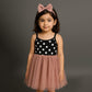 baby girl polka dots frock with top and head band