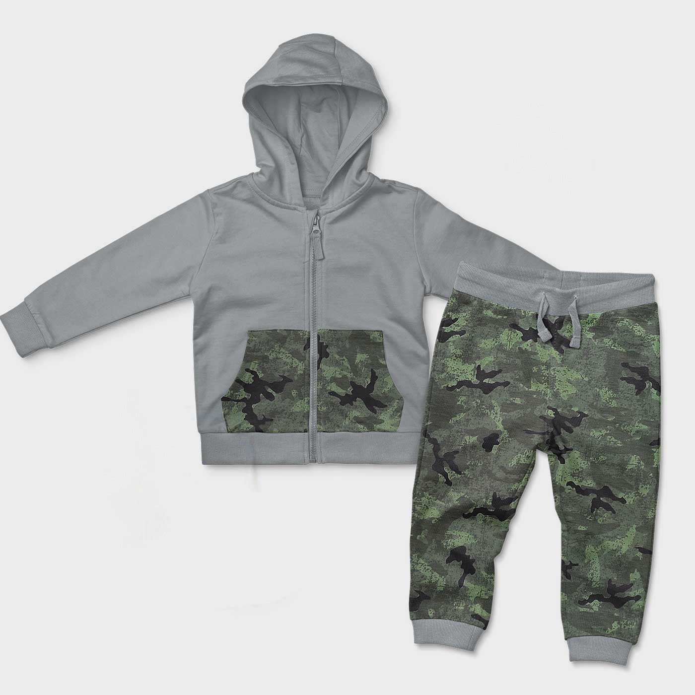 2pcs Boy/Girl Toddlers Hooded Tracksuit Camo (Winter Stuff)