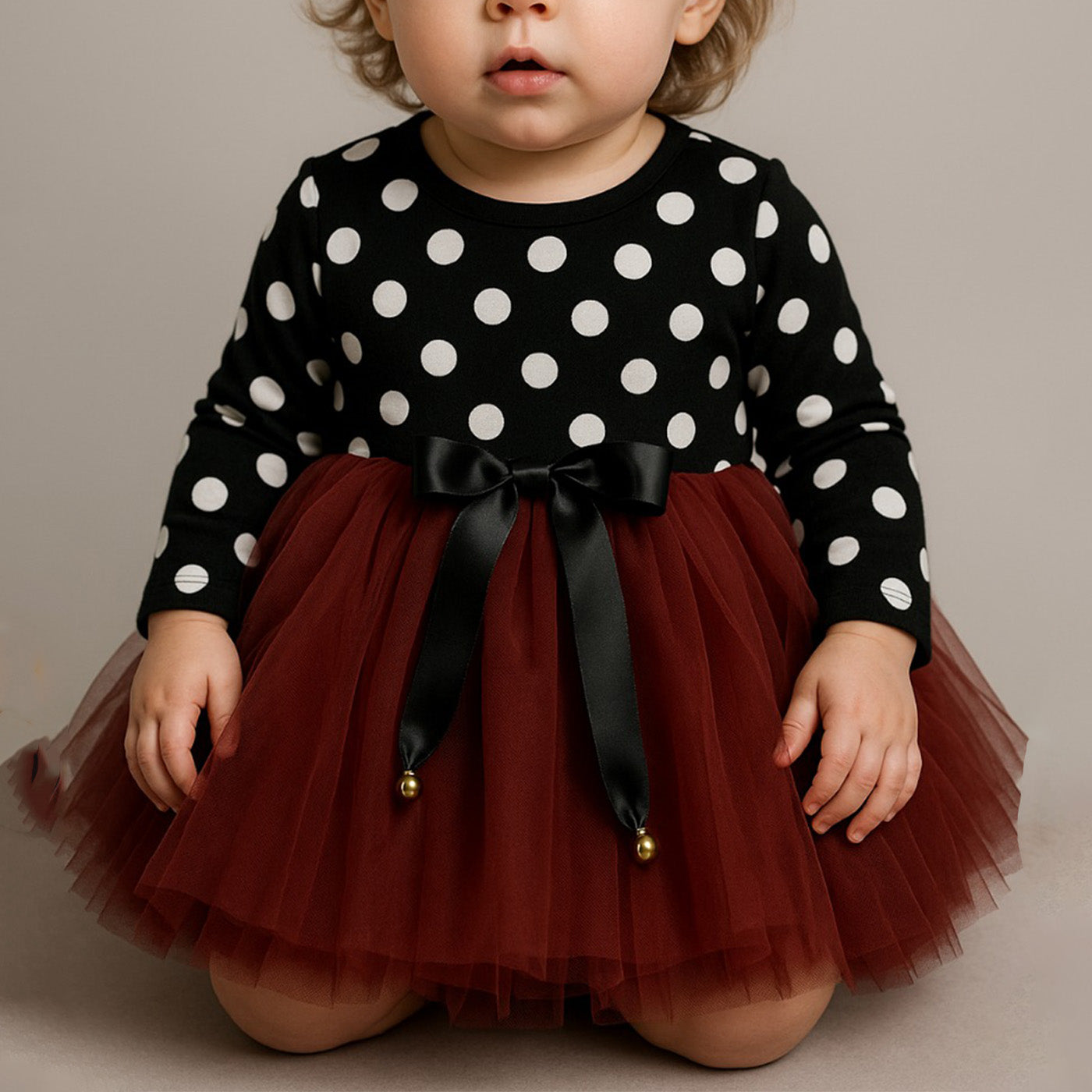 floral frock polka dots net summer for cute girls