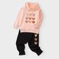 Girls Heart Print Hoodie & Joggers