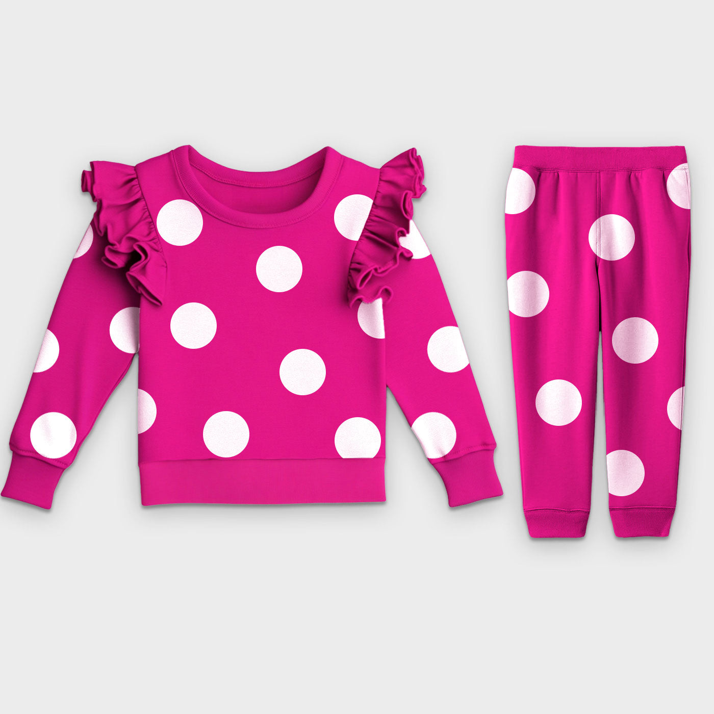 Toddler Girls Fleece Hoodie and Pant Outfit Set Toddler (Polka Dots)