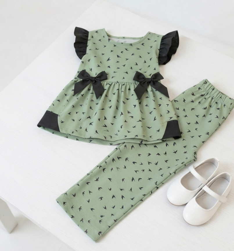 2 piece girls frock pajama cotton soft