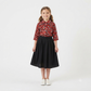 2 piece girls set design top flowers skirt