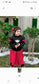 Winter set top with skirt polka dots