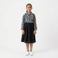 2 piece girls set design top flowers skirt
