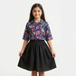 2 piece girls set design top fllowers skirt