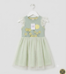 Girls frock green cotton net