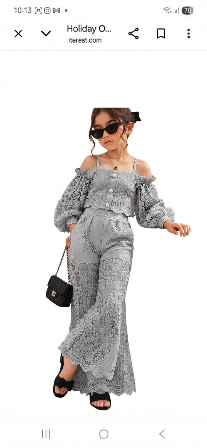 Party wear net top plazzo