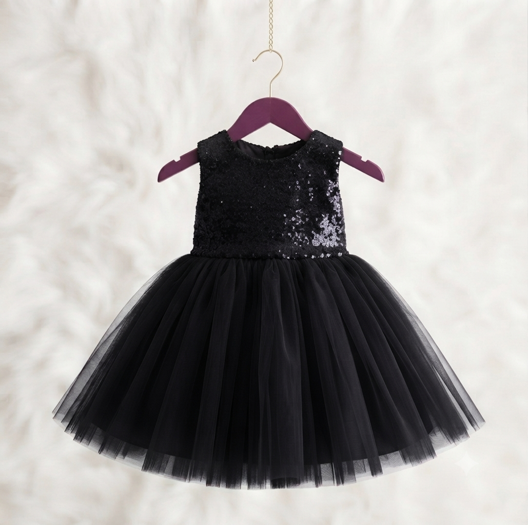 Birthday frock black sequence
