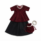 3 piece girls set design top frock pajama