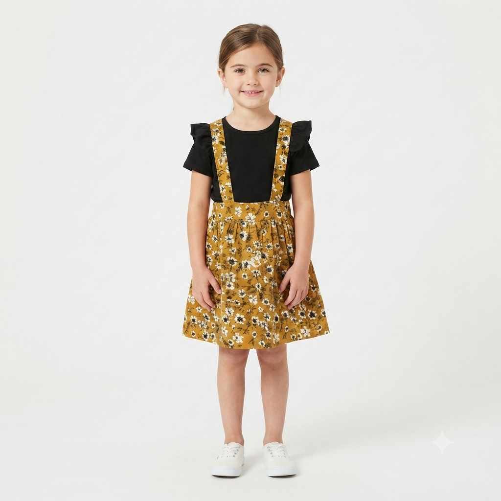2 piece girls set design top  skirt