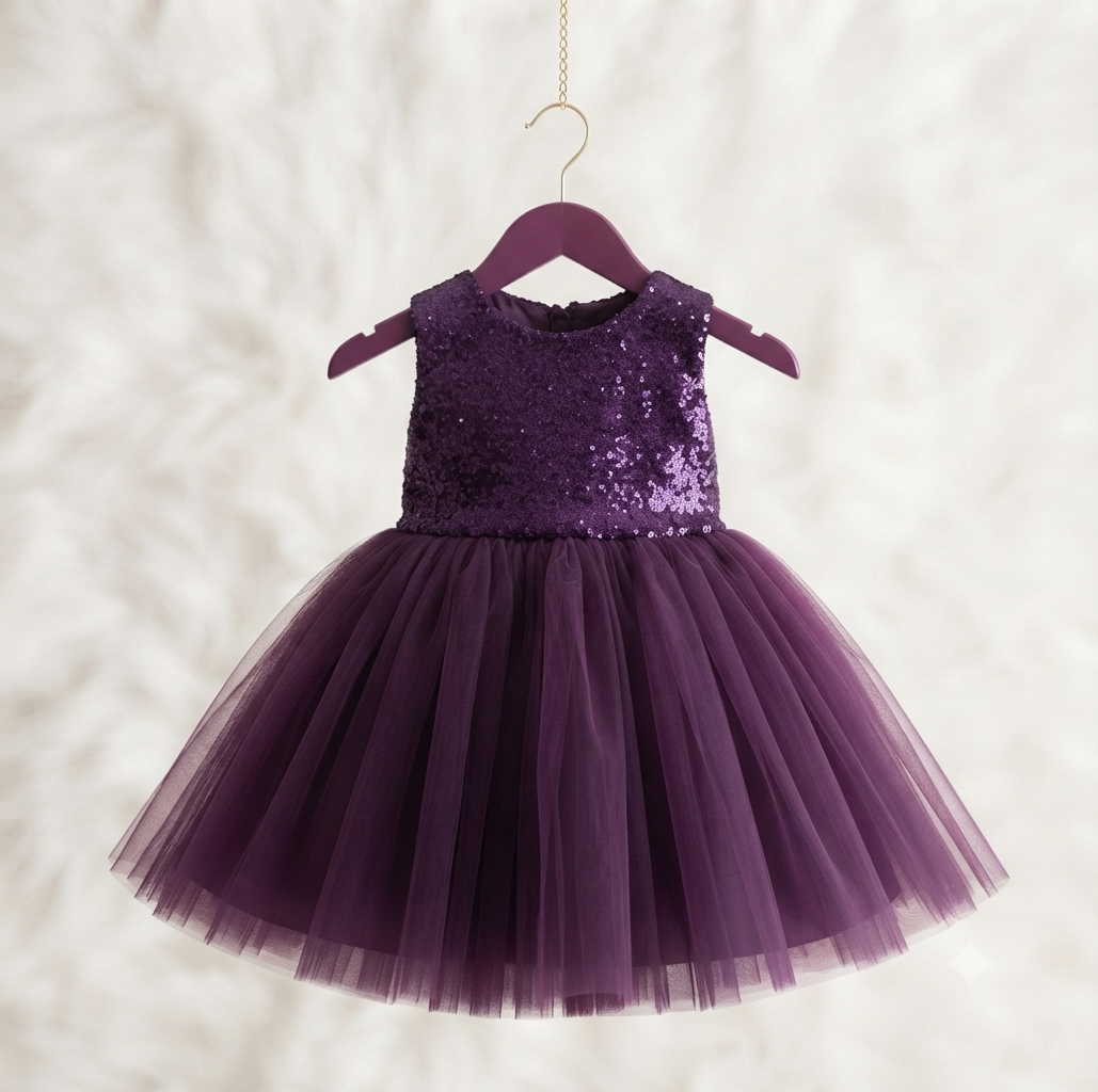 Birthday frock purple sequence